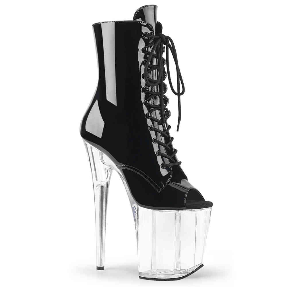 Pleaser - FLAMINGO-1021 Platform Boots, Pole dance shoes - Pole dance shoes - Black